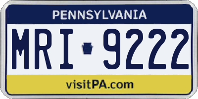 PA license plate MRI9222