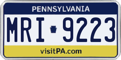 PA license plate MRI9223