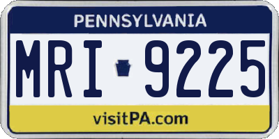 PA license plate MRI9225