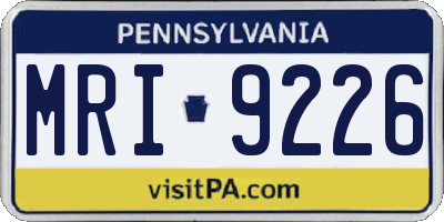 PA license plate MRI9226