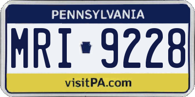 PA license plate MRI9228
