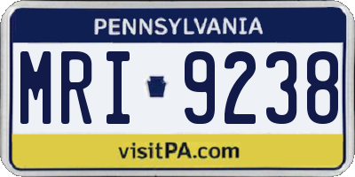 PA license plate MRI9238