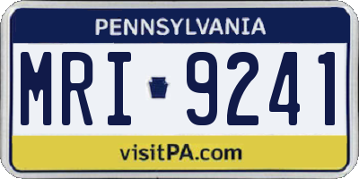 PA license plate MRI9241