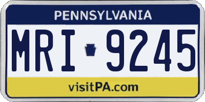 PA license plate MRI9245