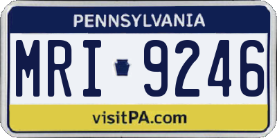 PA license plate MRI9246