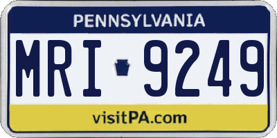PA license plate MRI9249