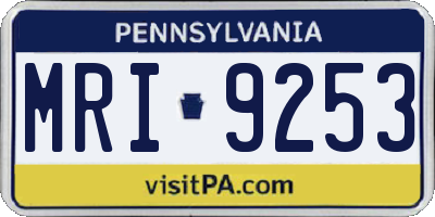 PA license plate MRI9253