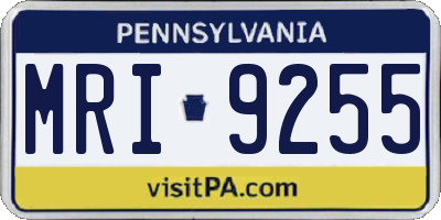 PA license plate MRI9255