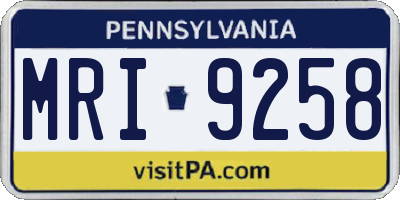 PA license plate MRI9258