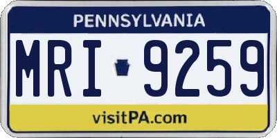 PA license plate MRI9259
