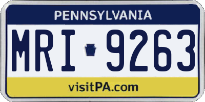 PA license plate MRI9263