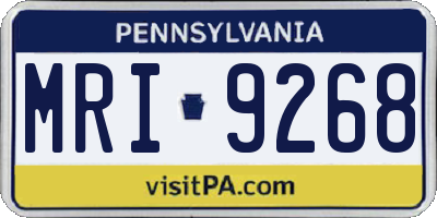 PA license plate MRI9268