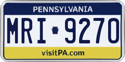PA license plate MRI9270