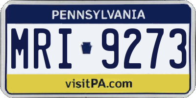 PA license plate MRI9273