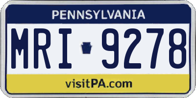 PA license plate MRI9278