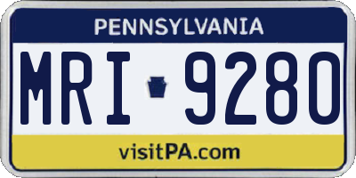 PA license plate MRI9280