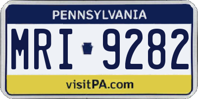 PA license plate MRI9282
