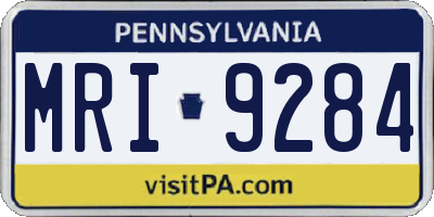 PA license plate MRI9284