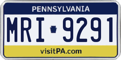 PA license plate MRI9291