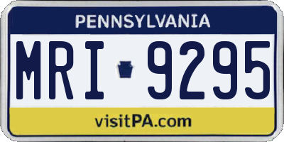 PA license plate MRI9295