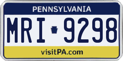 PA license plate MRI9298
