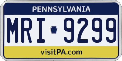 PA license plate MRI9299