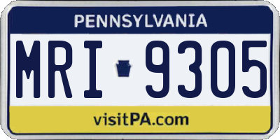 PA license plate MRI9305