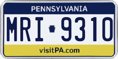 PA license plate MRI9310