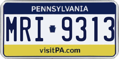 PA license plate MRI9313