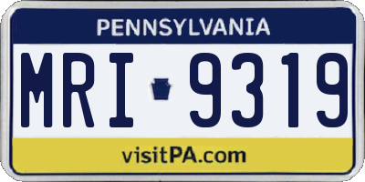 PA license plate MRI9319