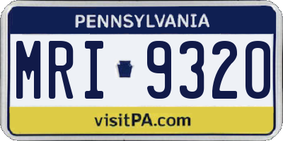 PA license plate MRI9320