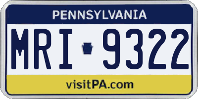 PA license plate MRI9322