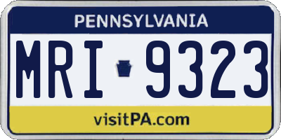 PA license plate MRI9323