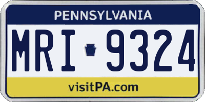 PA license plate MRI9324