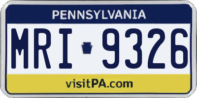 PA license plate MRI9326