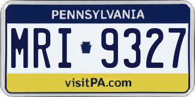 PA license plate MRI9327