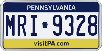 PA license plate MRI9328