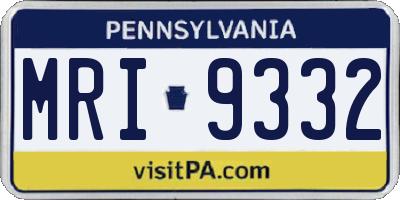 PA license plate MRI9332