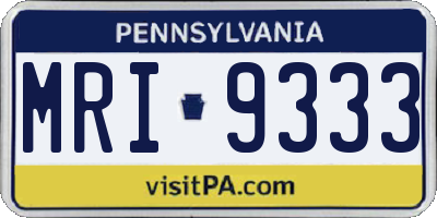 PA license plate MRI9333