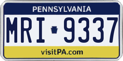 PA license plate MRI9337