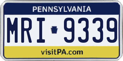 PA license plate MRI9339