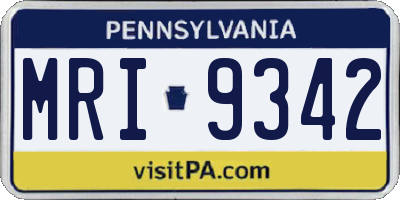 PA license plate MRI9342