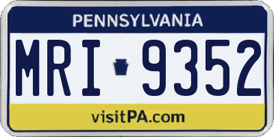 PA license plate MRI9352