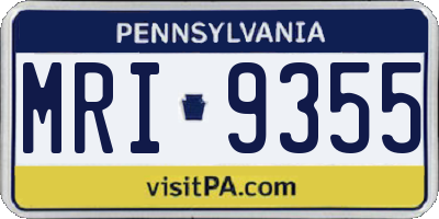 PA license plate MRI9355
