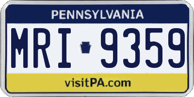 PA license plate MRI9359