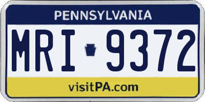 PA license plate MRI9372