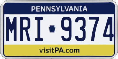 PA license plate MRI9374