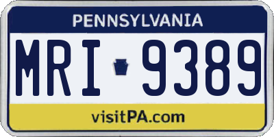 PA license plate MRI9389