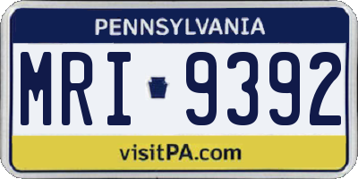 PA license plate MRI9392