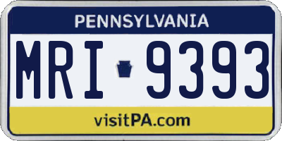 PA license plate MRI9393